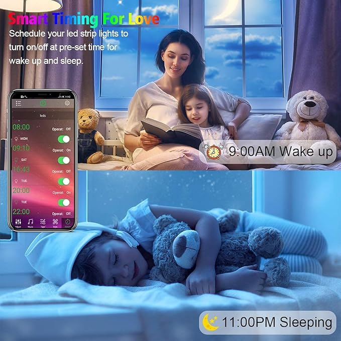 KIKO Powered Led Strip Lights, 20ft one Sets of Strip Light with 4 AA Battery Box/USB RGB LED Light, Remote and APP Control