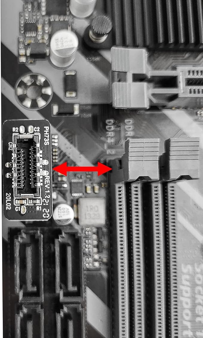 USB Front Panel Adapter, Vertical USB C Header Adapter, USB 3.1 Type-E Key-A to USB 3.0 20Pin Header Converter for Type C Motherboard