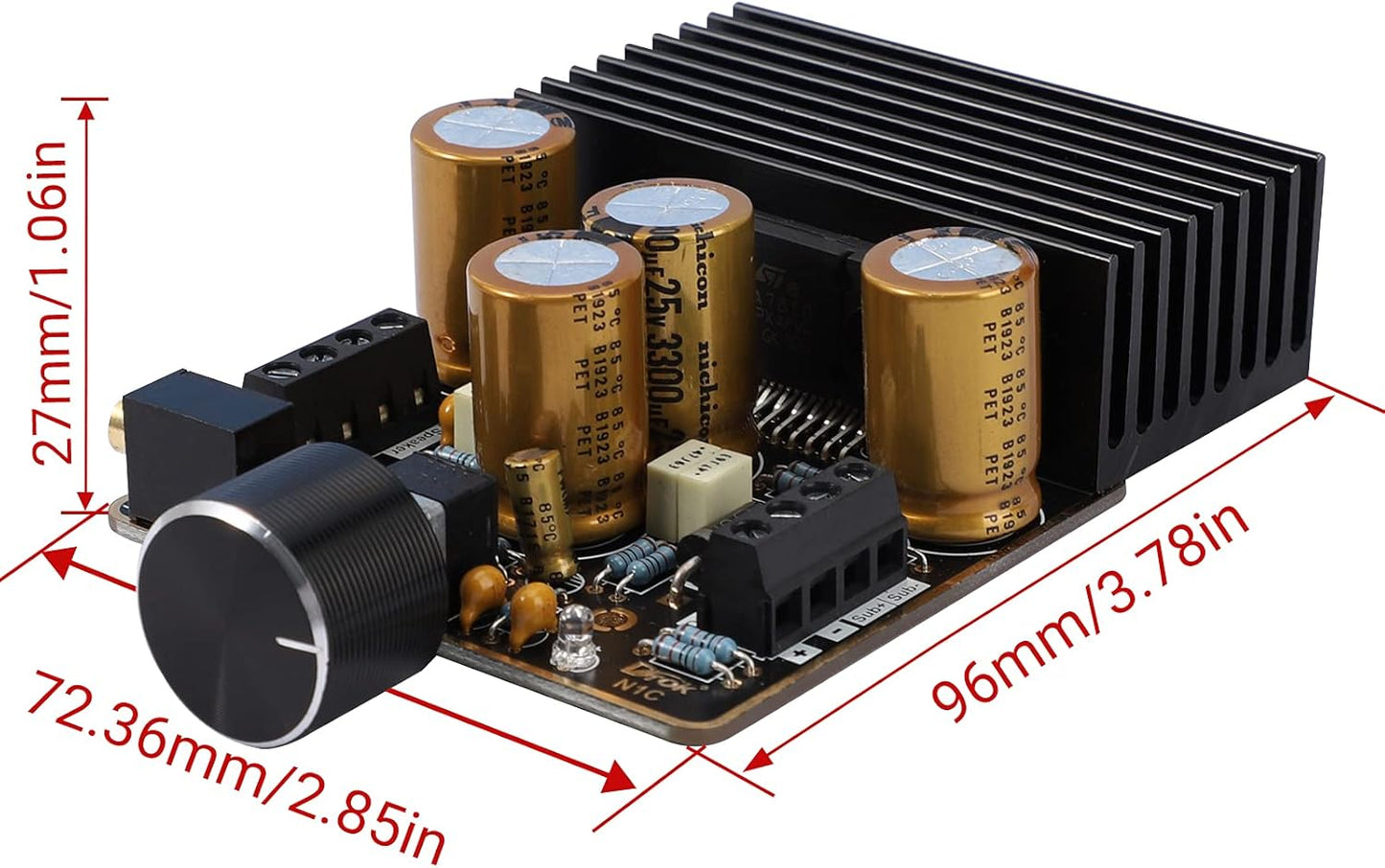 2.1 80W+80W and120W 9-18V 4 DROK Class AB Amplifier, Channel Stereo Pure Bass Audio Amplifier Board