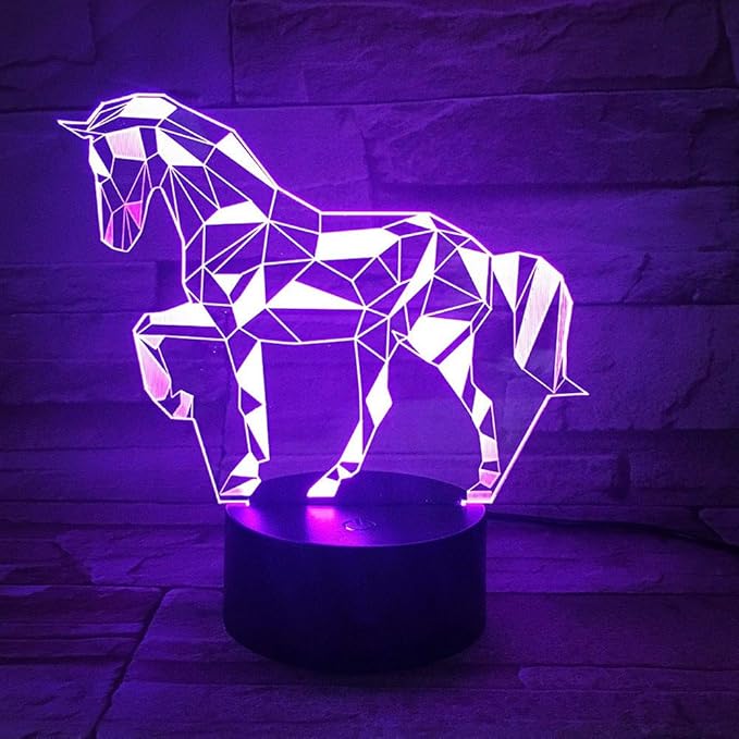 3D Horse Decor Lamp Gift with Remote, 7 Colors Changing Night Light Birthday Toys for Kids Girls Boys, Horse Lovers