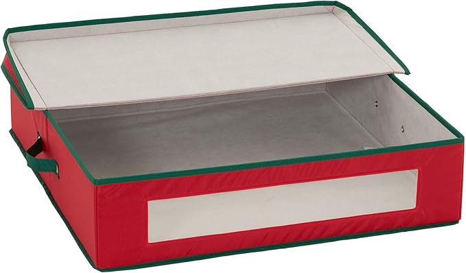 Household Essentials Christmas Wreath Storage Container, 24 Inch Holiday Wreath Storage Box with Handles, Sturdy Sides, Keeps Wreaths Free of Dust and Pests in Storage