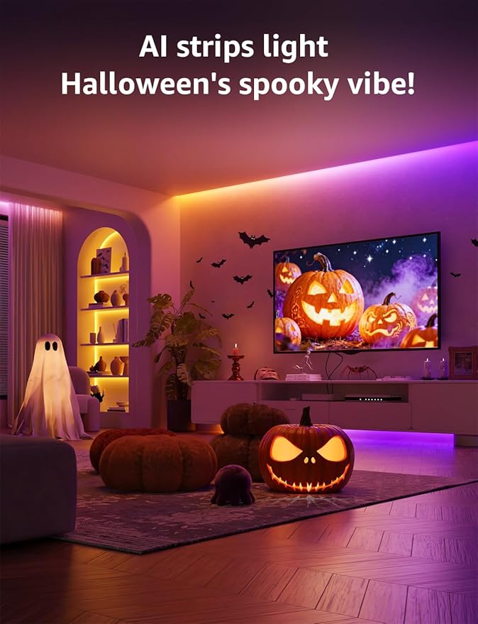 Lepro S1 AI LED Strip Lights for Bedroom - 100ft(2 Rolls of 50ft) Smart RGB Light Strips with IC and Rainbow Chasing Effects, Personalized Al Lighting Designer, No Remote, 2.4G Wi-Fi & Bluetooth