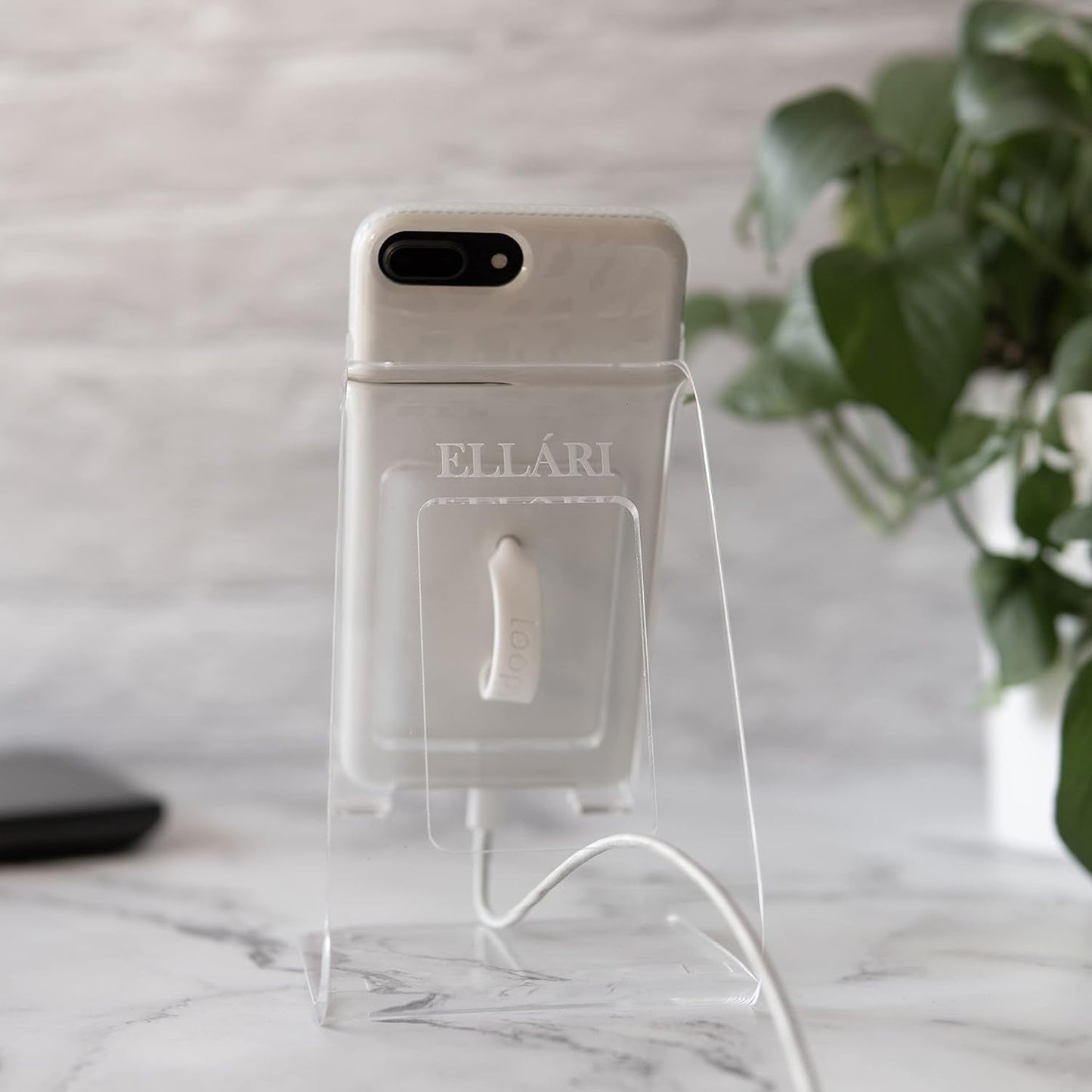 Phone Stand for Office Desk Clear Acrylic Compatible with Loopycases, Popsockets, Kindle, iPhone, Samsung