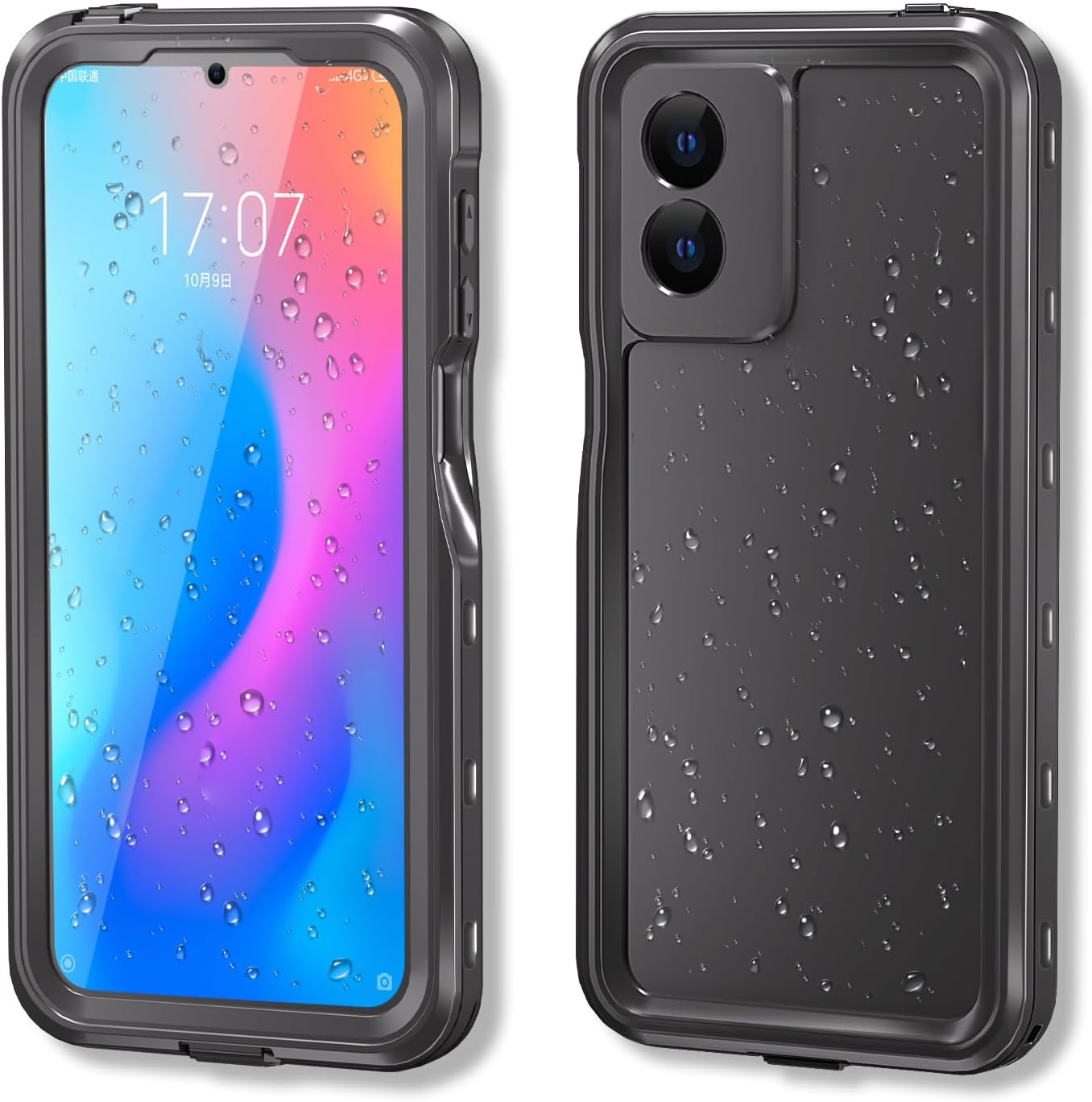 Motorola Moto G Play 2024 Waterproof Case, Full-Body Slim Shockproof TPU PC Hybrid Cover with Hand Strap