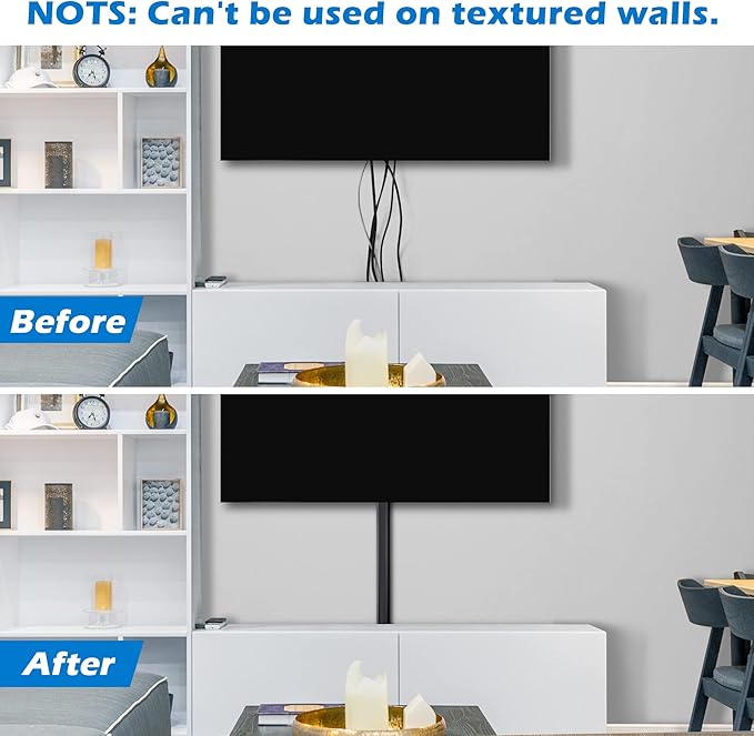 TV Cord Hider - 39in(3xL13in) Cord Covers for Wall Mounted TV Cable Hider Wall Kit | Wire Hiders for TV on Wall, Wire Covers for Cords, Cable Concealer Hide Cords, 1.5" W*0.75" H, Black