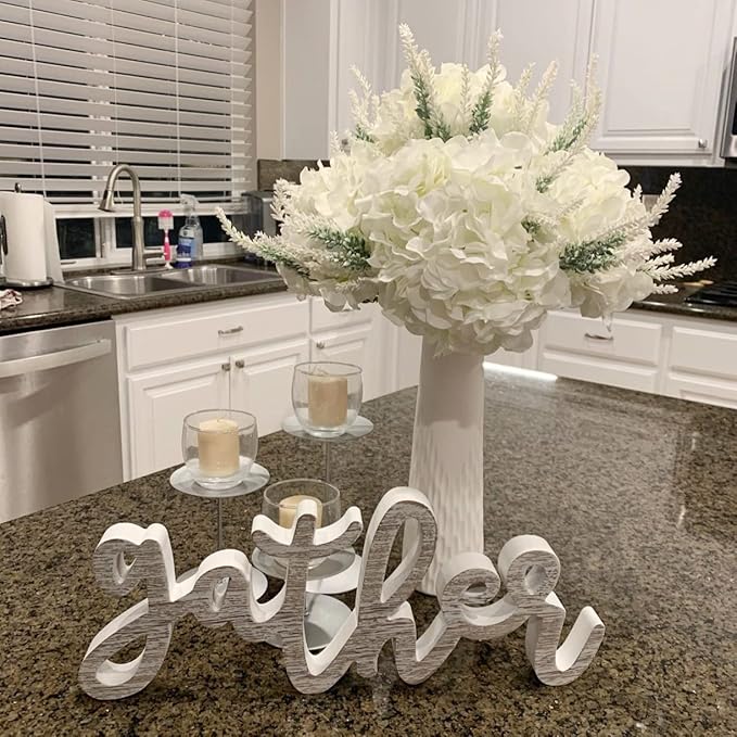 WEISPARK 100PCS Artificial Hydrangea Flowers, Fake Flowers Silk Hydrangea Full Flowers Heads with Stems for Wedding Home Party Shop Baby Shower Decor (Ivory)