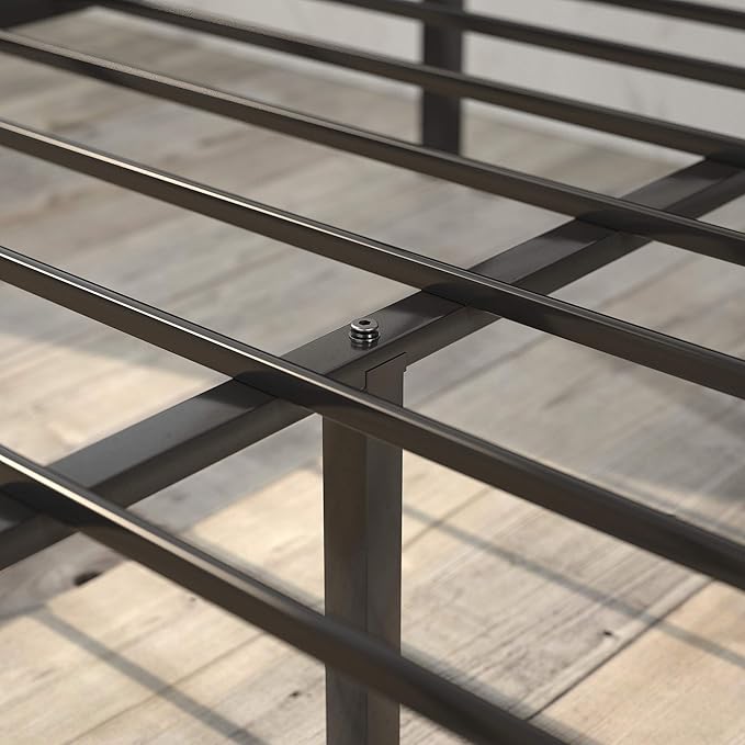 ZINUS Patricia Black Metal Canopy Platform Bed Frame, Mattress Foundation with Steel Slat Support, No Box Spring Needed, Easy Assembly, Full