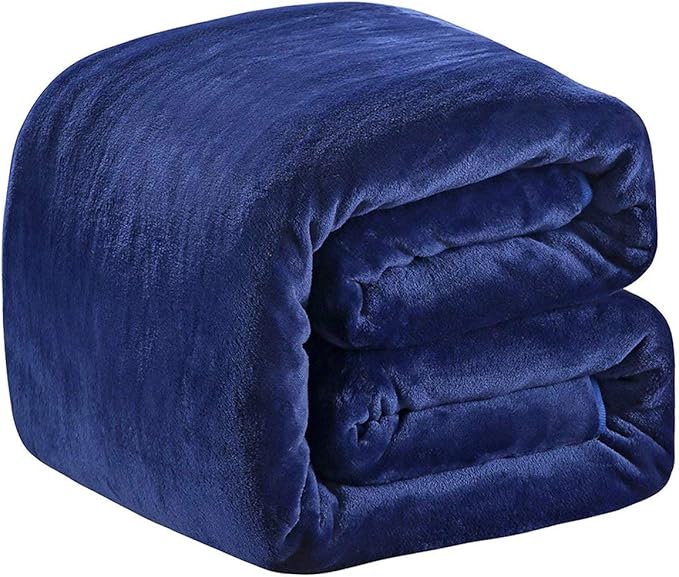 Polar Fleece Throw Blankets Travel Size for The Bed Extra Soft Brush Fabric Super Warm Sofa Throw Blanket 50" x 61"(Royal Blue Travel)