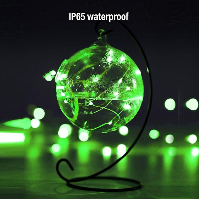 Mikasol Fairy Lights Battery Operated, 4 Pack Mini 3*AAA Battery Powered Copper Wire Led Starry String Lights Firefly Lights for Bedroom, Christmas, Parties, Decoration (5m/16ft Green)