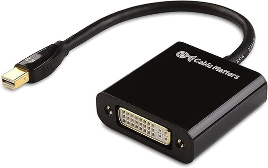Cable Matters Mini DisplayPort to DVI Adapter (Mini DP to DVI) in Black - Thunderbolt and Thunderbolt 2 Port Compatible