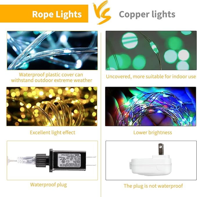 Minetom Color Changing Rope Lights: 72 Ft 220 LED Outdoor String Lights with Plug | Big Twinkle Lights for Bedroom Wedding Patio Garden Christmas Decor | 16 Colors