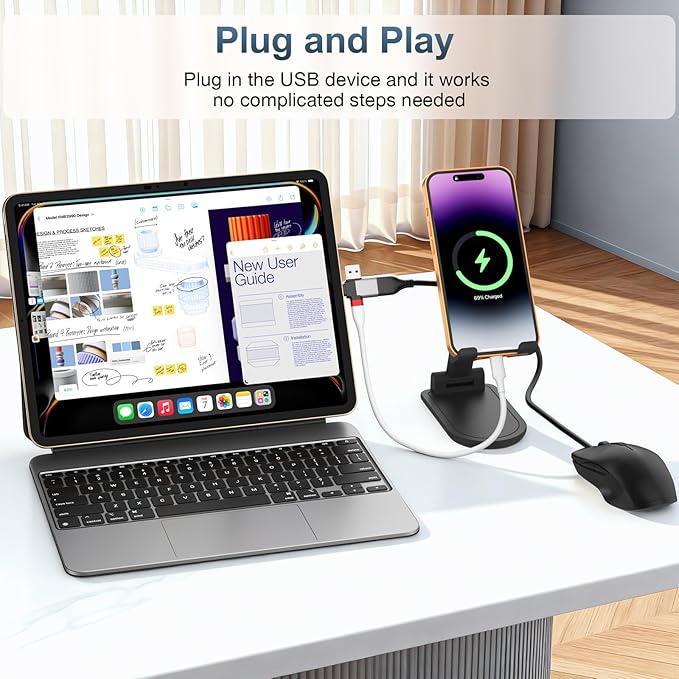 USB to USB C Adapter, USB C to A Adapter, USB a to c adapters for iPhone 17 16 15,MacBook Pro,Mac,iPad Air,Thunderbolt 4 3 Converter, 2 in 1 USB OTG Adapter (6-Pack)
