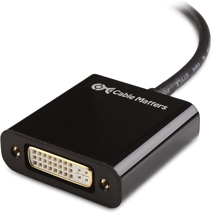 Cable Matters Mini DisplayPort to DVI Adapter (Mini DP to DVI) in Black - Thunderbolt and Thunderbolt 2 Port Compatible