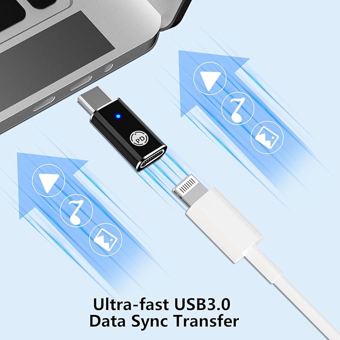 【Apple MFi Certified】Lightning to USB-C Adapter, Stuffcool 4Pack Lightning Female to Type-C Male Digital Converter Type-C Fast Charge Connector for iPhone 17/17 Air/17 Pro/17 Pro Max/16/16 Pro/15/iPad