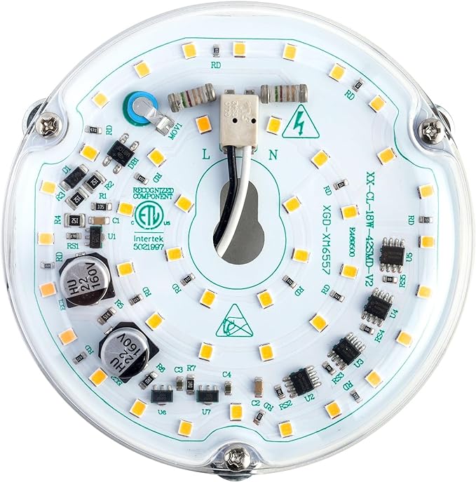 4 inch LED Retrofit Light Kit for Ceiling Fan Light Replacement Panel PCB 18W 3000K 2200LM 120V CRI90 Dimmable ETL (Warm White 3000K)