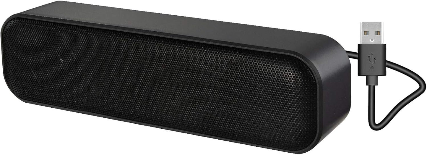 ZETIY Updated Computer Speaker, USB Powered Mini Sound Bar for Desktop, Windows PC, Mac, Plug and Play with Volume