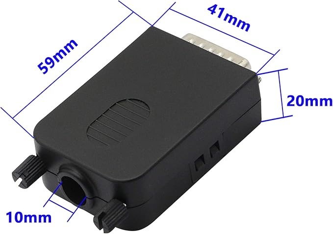 CERRXIAN DB15 Breakout Connector, DB15 D-SUB Male Solderless Serial to DB15 Screw Wiring Terminal Module Signal Breakout PCB Board with Plastic Case & Screws Long Bolt (Black) (MB)
