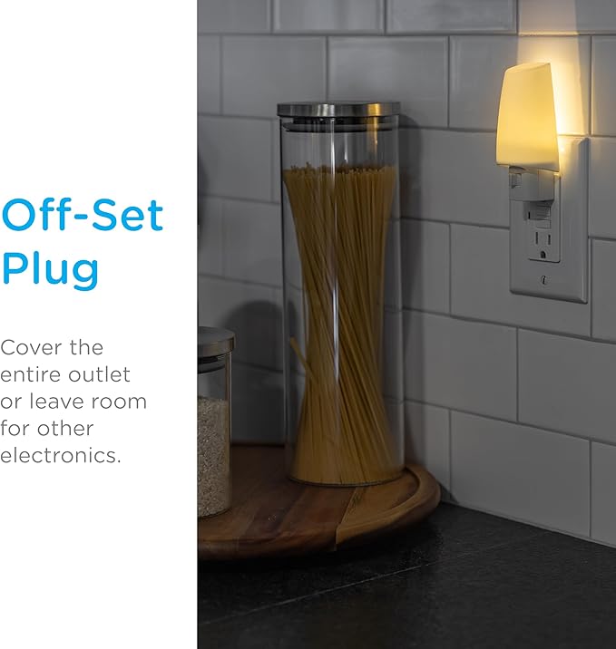 Lights by Night LED Night Light, Plug-in Manual On/Off Warm White, Sunrise Sunset Ideal Nightlight for Bedroom, Bathroom, Nursery, Hallway, Kitchen, 44941