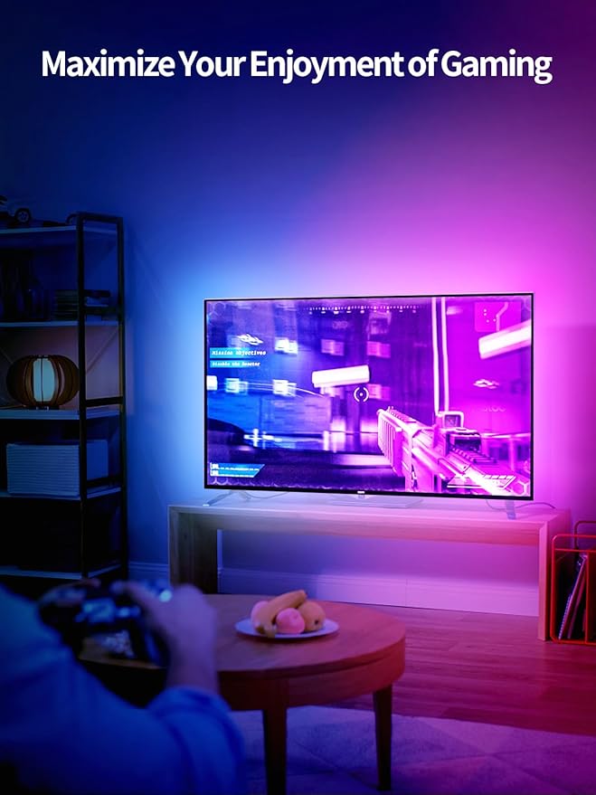 LED Lights for TV, 23ft Backlights for 75-100in TV, RGB Backlight with Music Sync Bluetooth APP and Remote Control, USB Powered LED Strip for Bedroom Home Decor