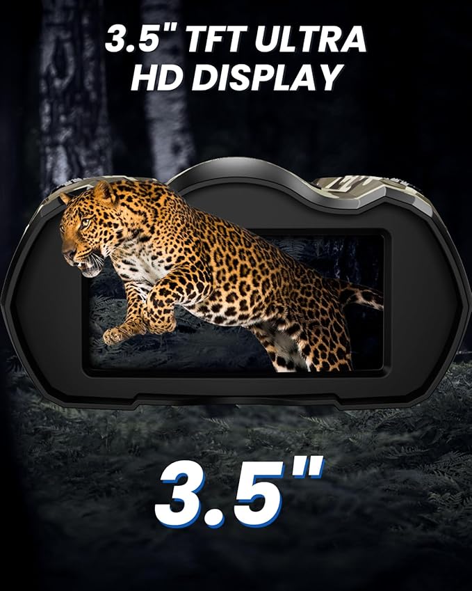 Night Vision Goggles, 4K Binoculars with Camera, 3.5" HD Display and 32GB TF Card, 9 Gear Night Vision, 10X Digital Zoom, 4000mAh Battery Nightvision