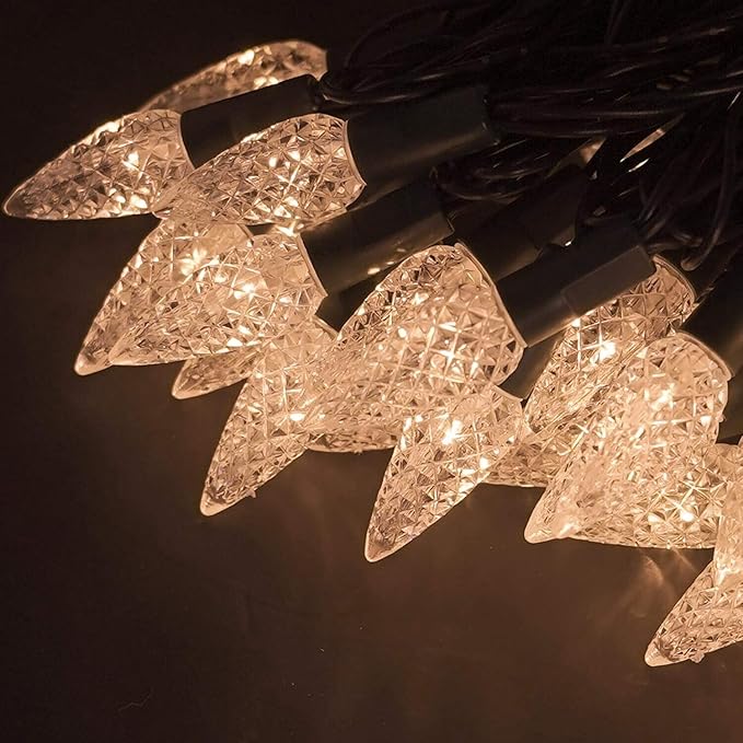 Twinkle Star C6 Christmas String Lights, 50 LED 17ft Battery Operated Fairy Lights with 8 Lighting Modes, Indoor Outdoor Waterproof Lights for Patio Garden Party Wedding X-mas Decoration, Warm White