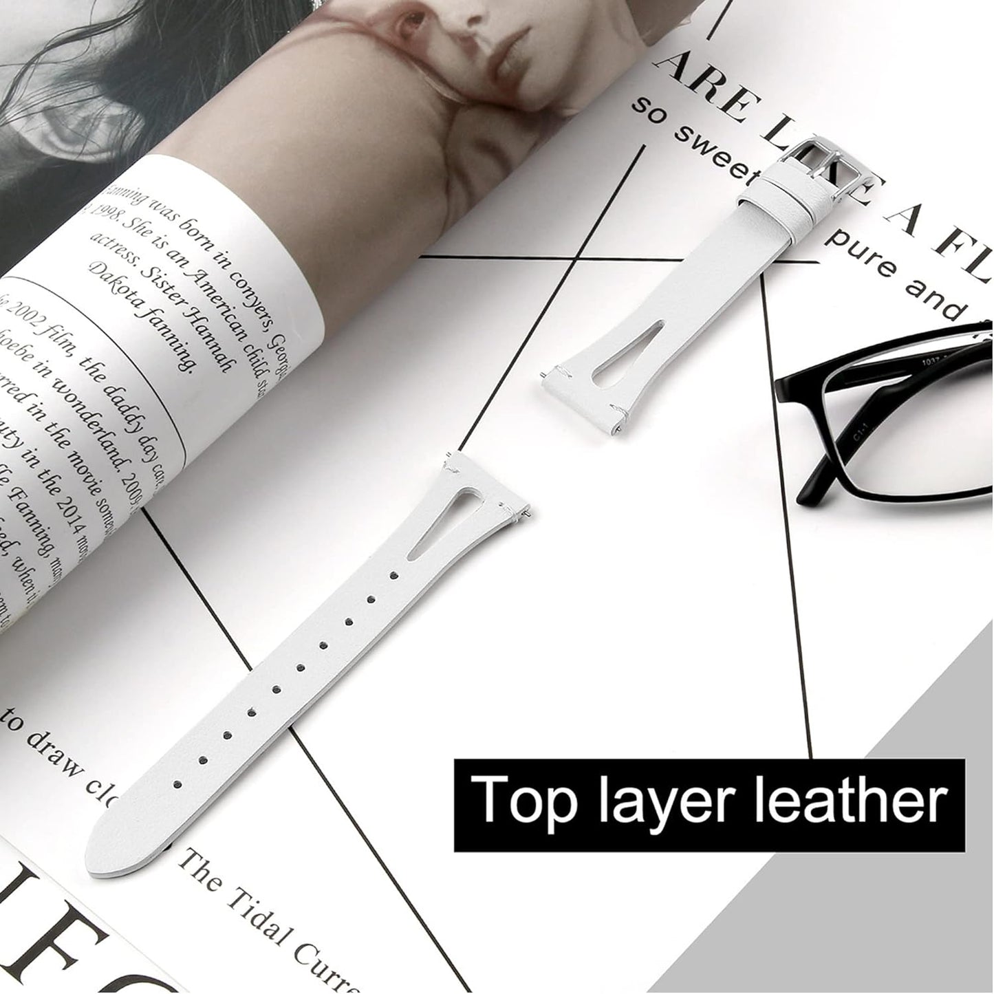 Lamshaw 22mm Slim Vintage Leather Strap for Faweio Smartwatch Bands, Compatible with IDW13/IDW16/IDW17/IDW19/IDW21/IDW26
