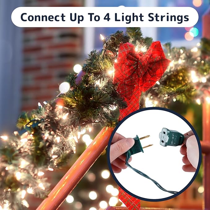 PREXTEX 200 Count Clear Christmas Tree Lights - 40 ft Warm Fairy String Lights with Green Wire - Indoor and Outdoor Mini Light for Christmas, Holiday Decorations, Trees, Fences, Patios and More