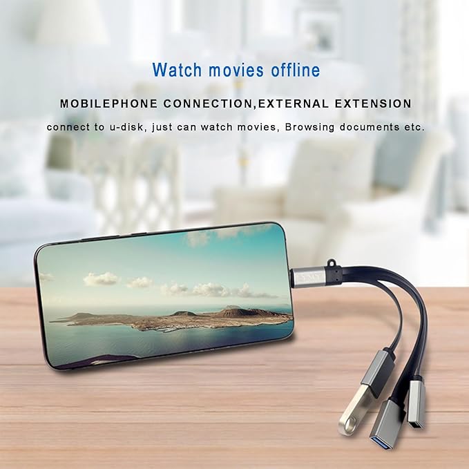 Lightweight Easy Carry USB Type-C to USB-A Hub OTG Adapter Multi-Port Converter Dock 1 in 3 Out Type C Expension Cable for Mobile Tablet Laptops