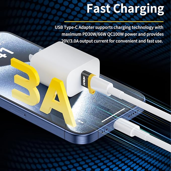 USB to USB C Adapter 2 Pack,USB C Female to USB 2.0 Male OTG Adapter,3A Fast Charge 480Mbps Data Transfer for M-acBook,Pad,Phone 15 16 17,G-alaxy,A-pple Watch,A-irpods,Anti-Lost Lanyard Black