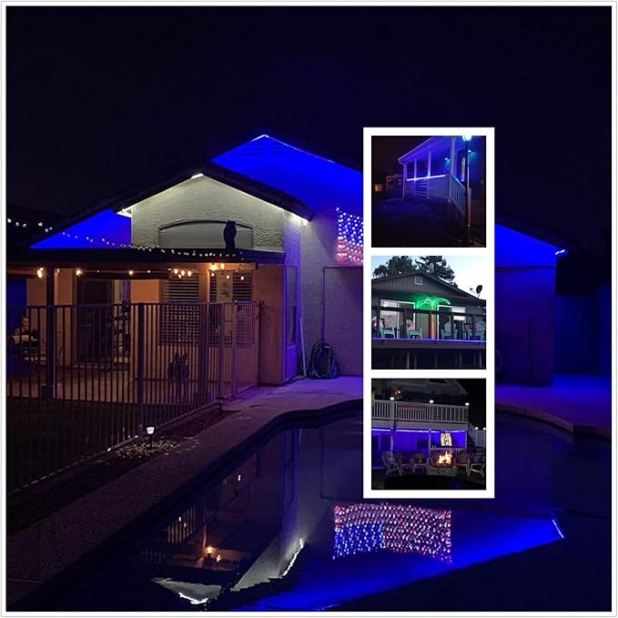 100Ft Blue LED Rope Lights, 110V Outdoor Rope Lights Waterproof Decorative Lighting for Indoor/Outdoor, 1080 LEDs Rope Lights for Outside, Deck, Patio, Halloween and Christmas Decorations