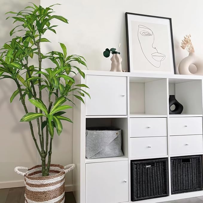 6.56ft Tall Dracaena Draco Artificial Tree, Handmade Dracaena Draco Tree, Fake Dracaena Draco with Faux Silk Leaves, Artificial Plants for Home Office Indoor Outdoor Party Wedding Decor