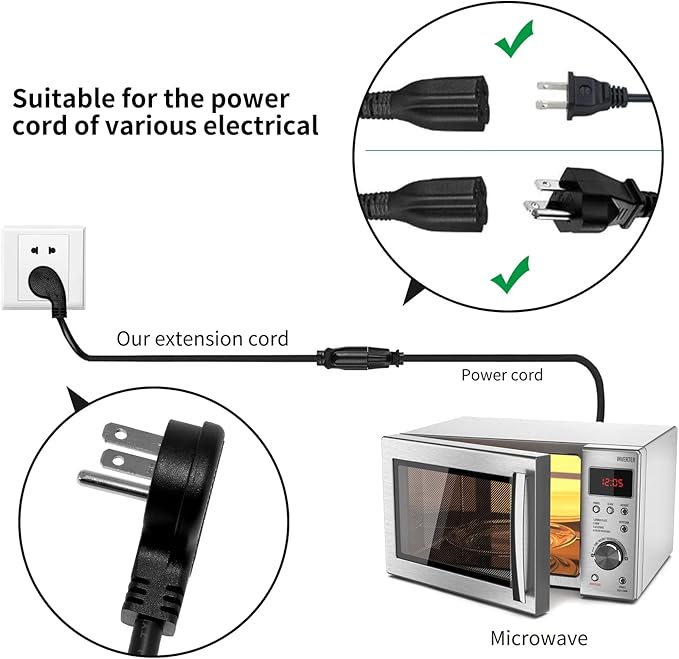 Miady Flat Plug Extension Cord 1 Ft, 90 Degree Plug Adapter, 3 Prong Grounded Wire Short Flat Wall Power Cable Black ETL Listed (4-Pack, 13 Amp, 125 Volts, 1625 Watts)