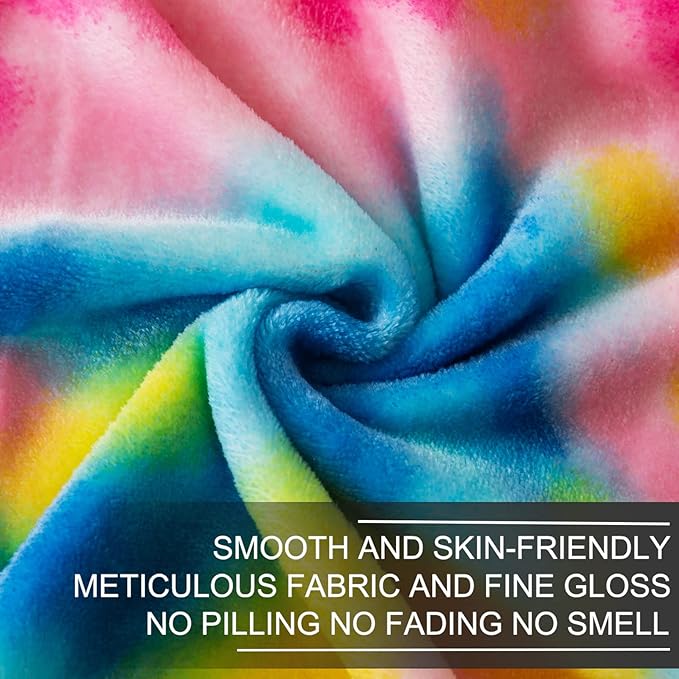 Colorful Blanket King Size- Premium Lightweight Anti-Static Rainbow Throw Soft Couth Sofa Cozy Warm Flannel Blankets Plush Gift for Daughter Mom, Bedroom Decor 90" x 108"(Rainbow King)
