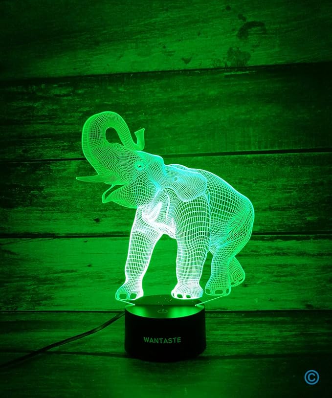 3D Elephant Decor Lamp Gift with Remote, 7 Color Changing Night Light Birthday Toys for Kids Girls Boys