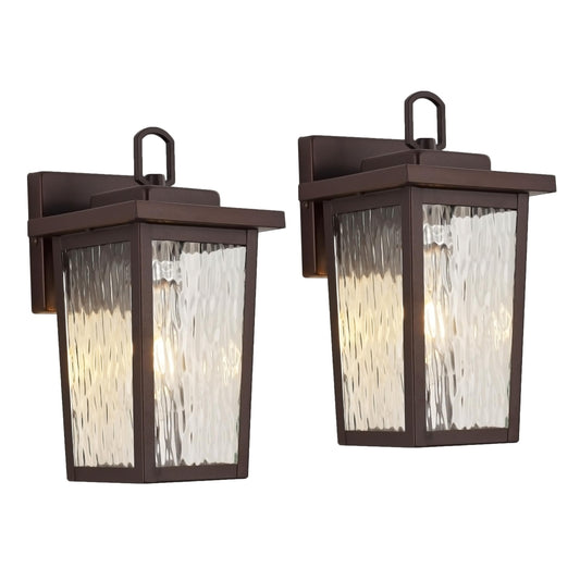 ACLand Outdoor Wall Light Fixture 2-Pack, Oil Rubbed Bronze, Metal, E26 Base, H11.75in