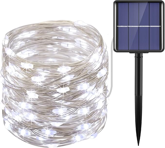 AMIR Upgraded Solar String Lights,78.6ft 240 LED Copper Wire Lights, 8 Modes Starry Lights, Waterproof IP65 Fairy Christams Decorative Lights for Outdoor, Wedding, Homes, Party, Halloween (White)