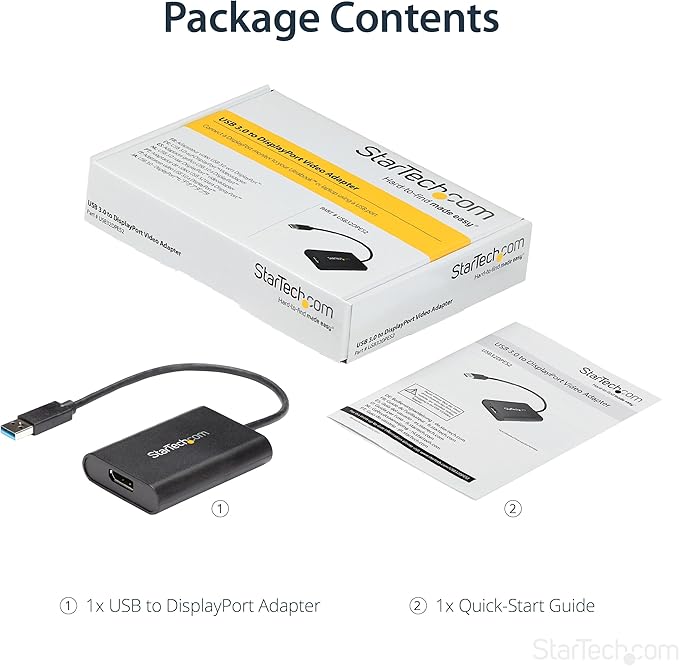 StarTech.com USB 3.0 to DisplayPort Adapter, USB DP Monitor Converter for Windows, 4K, TAA (no support for macOS/ChromeOS/Linux)