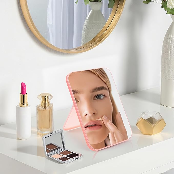 12Pack 8" Desktop Makeup Mirror, Travel Makeup Desk Mirror, Spa Party Mirrors 90°Adjustable Portable Folding Travel Mirrors for Spa Party, Girl, Women, Beauty Birthday Gift