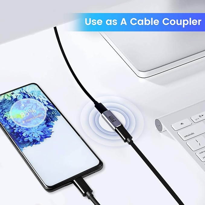 USB C Female-to-Female Coupler (2 Pack), USB4.0 Type C Connector 40Gbps 100W Data Transfer Connector Fast Charge Type C OTG for TV PC Laptop Tablet Phone and More USB-C Devices