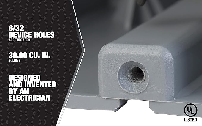 Southwire MSB1G One Gang Device Box with Depth Adjustable, Heavy Duty 42lb