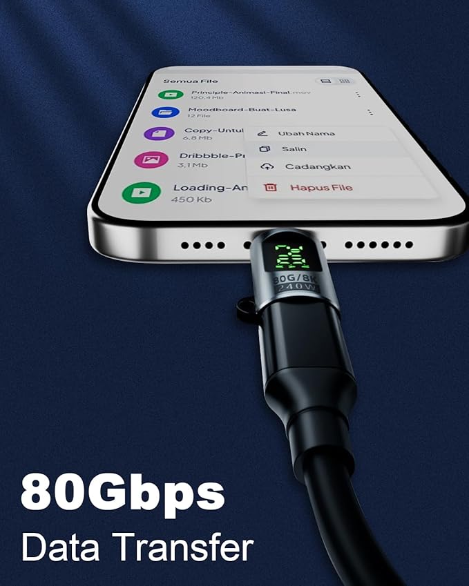 Duttek 80Gbps USB C Extender Adapter with Power Meter Tester, 240W PD, 8K@60Hz Wattage, Voltage, Amperage LED Digital Display, USB C Male to Female Adapter for iPhone 15/16 (Grey-2 Pack)