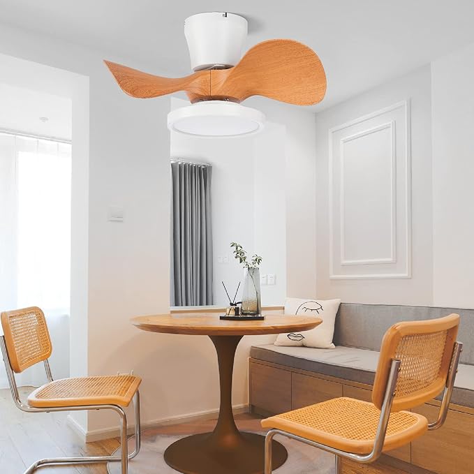 ocioc Quiet Ceiling Fan with LED Light 22 inch Large Air Volume Remote Control for Kitchen Bedroom Dining Room Patio