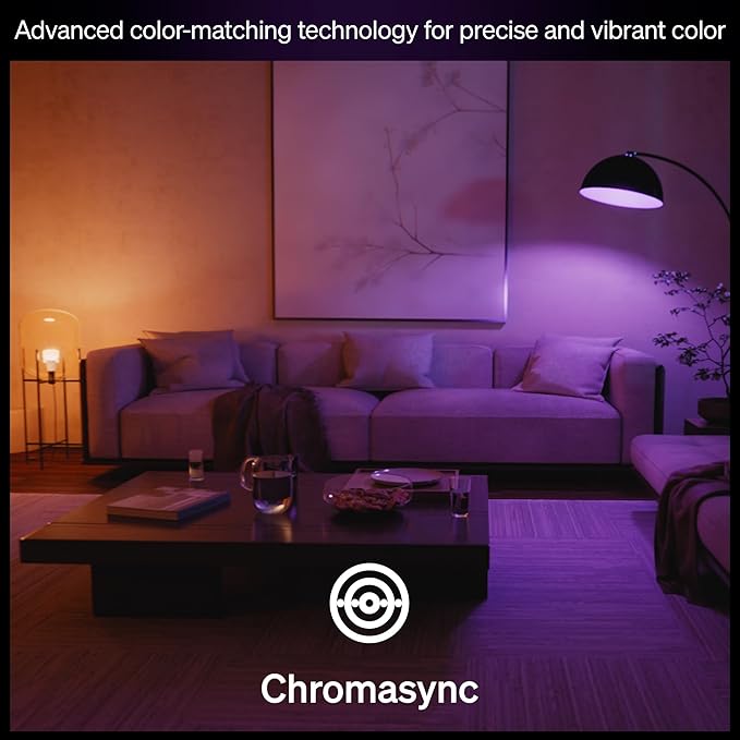 Philips Hue Smart LED A19 Bulb, White & Color Ambiance, E26 Base, 7.2W, Full Spectrum Light 1000K-20000K, 810 Lumens, Dimmable, Works with Alexa, Google,& Apple Home, 3pk