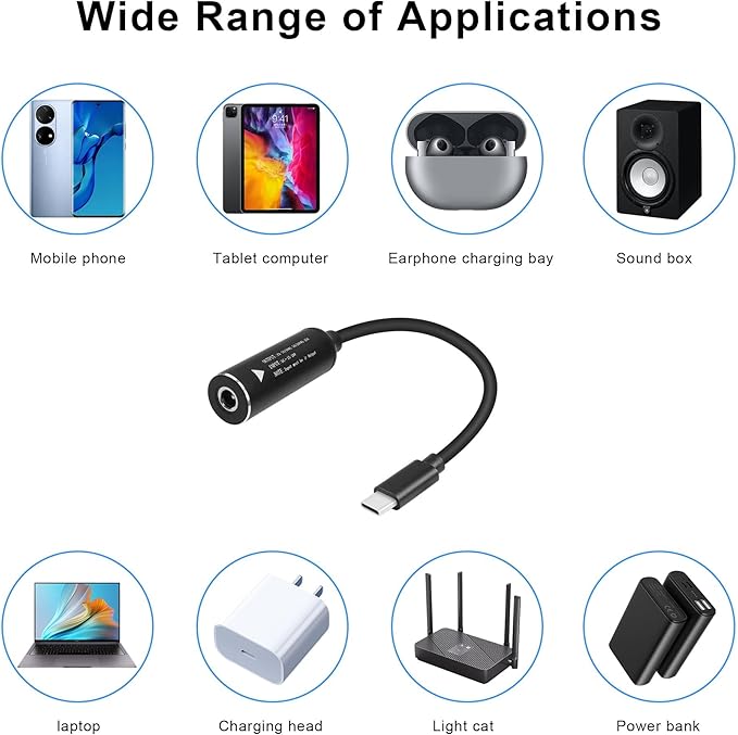 4.5mm Laptop Charging Adapter, Female DC 4.5 x 3.0mm to Male Type C for Dell 65W USB-C Laptop Charger XPS and Latitude 5000 Charging Plug Gender Converter