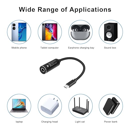 7.4mm Laptop Charging Adapter Female DC 7.4 x 5.0mm to Male Type C for HP 65W USB-C Laptop Charger