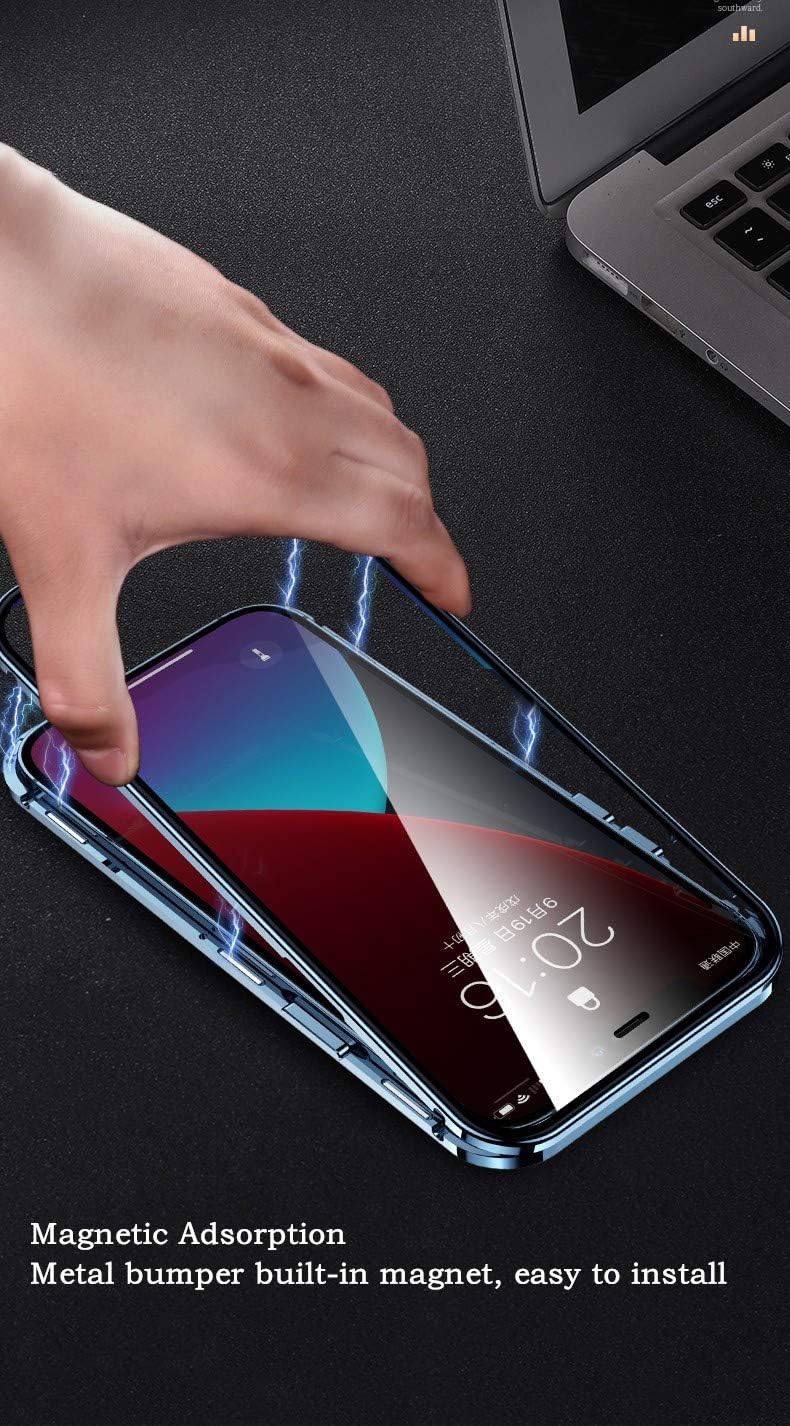 iPhone 12 Pro Max Case with Safety Lock & Strong Magnetic Adsorption, Camera Lens Protector, 360 Full Body Protection