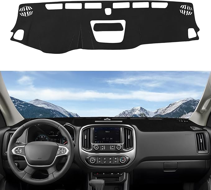 Dashboard Cover Mat Custom Fit for Chevrolet/Chevy Colorado 2015-2020 2021 2022 Dash Cover Nonslip Dash Mat Protector Sunshade No Glare Black