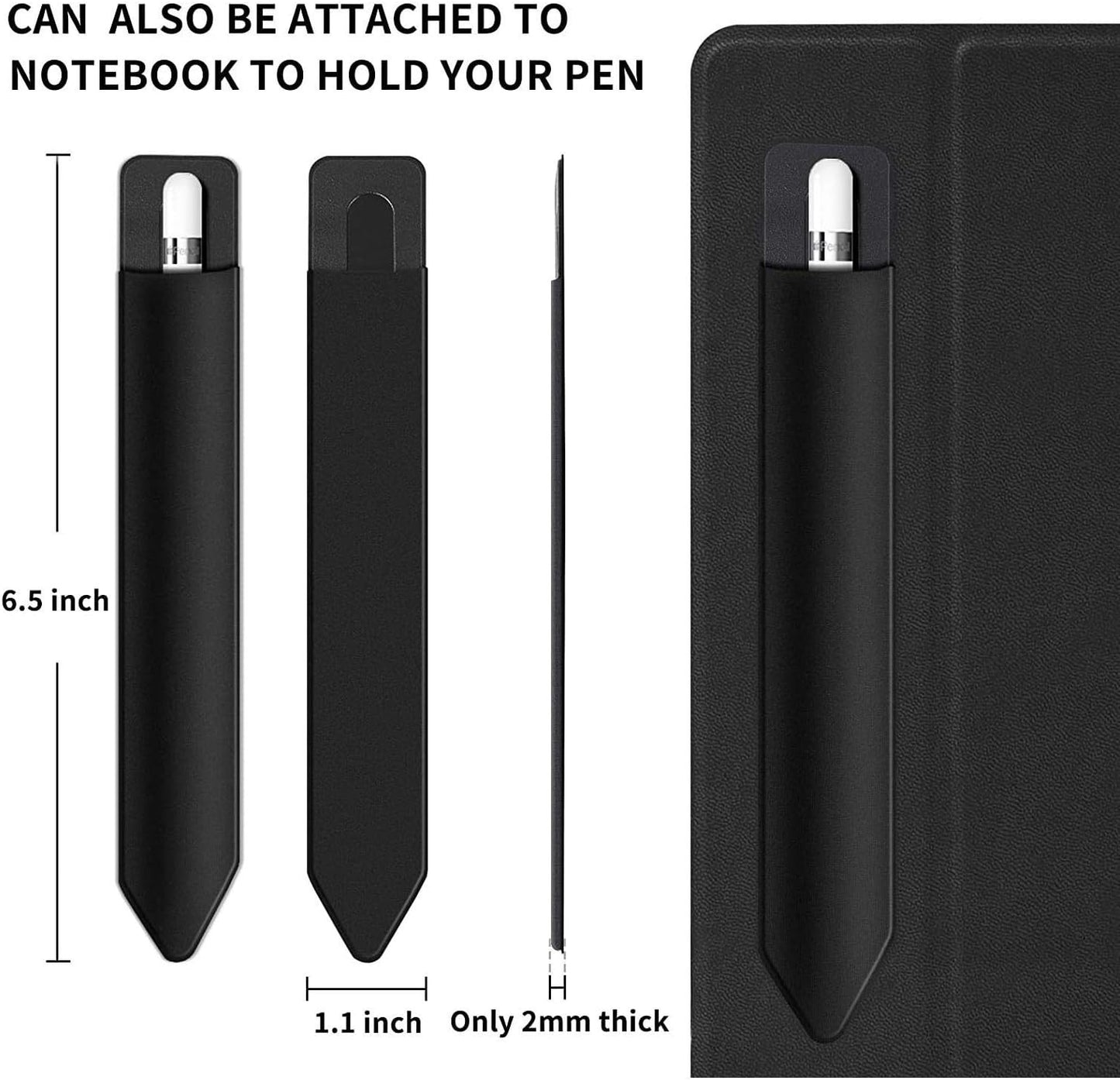 Jet Black BoxWave Stylus Pouch for Acer Chromebook 11 (C732) - Portable Self-Adhesive Stylus Holder Carrier
