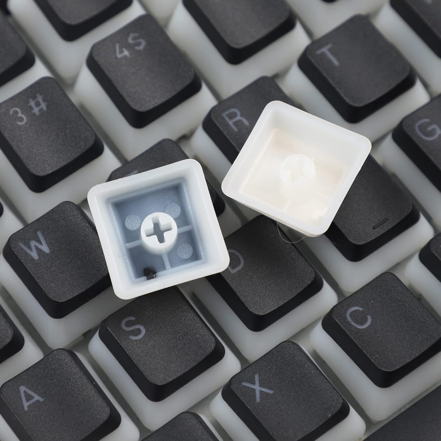 YMDK 117 PBT Double Shot Keycaps, ANSI ISO OEM Profile Pudding Keycaps for MX Mechanical Keyboard 61 68 87 104