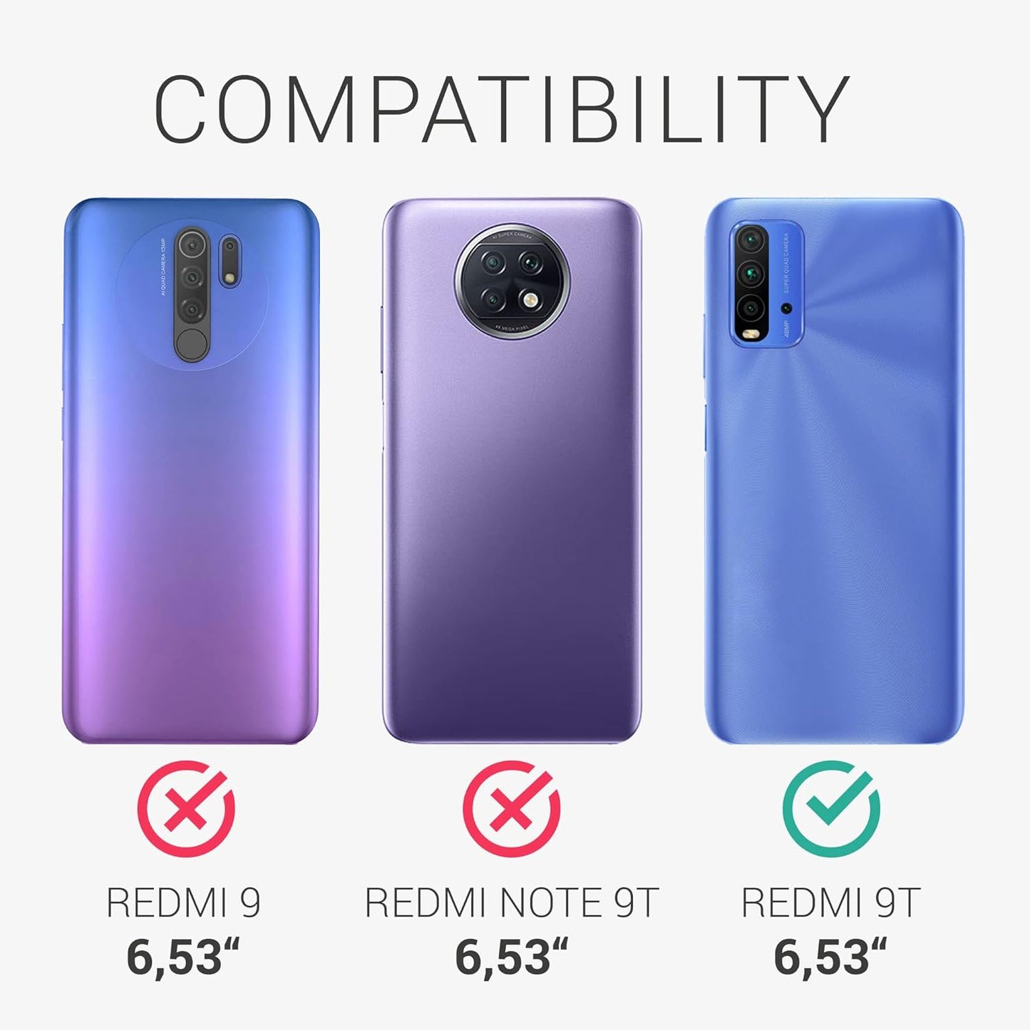 kwmobile Case for Xiaomi Redmi 9T - Soft Slim Protective TPU Silicone Cover, Teal Matte